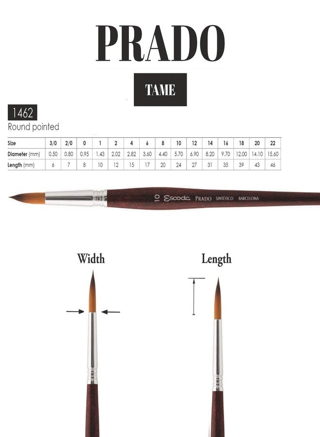 Escoda 214621200 Prado Tame Sable Hair Brush, 12 mm - Image 3